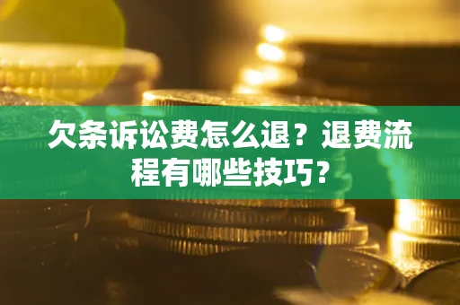 武汉欠条诉讼费怎么退？退费流程有哪些技巧？