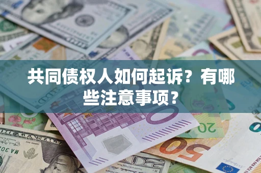 武汉共同债权人如何起诉？有哪些注意事项？